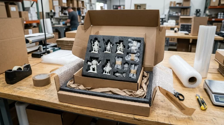 3D printed parts packaging to protect small details during export shipping
