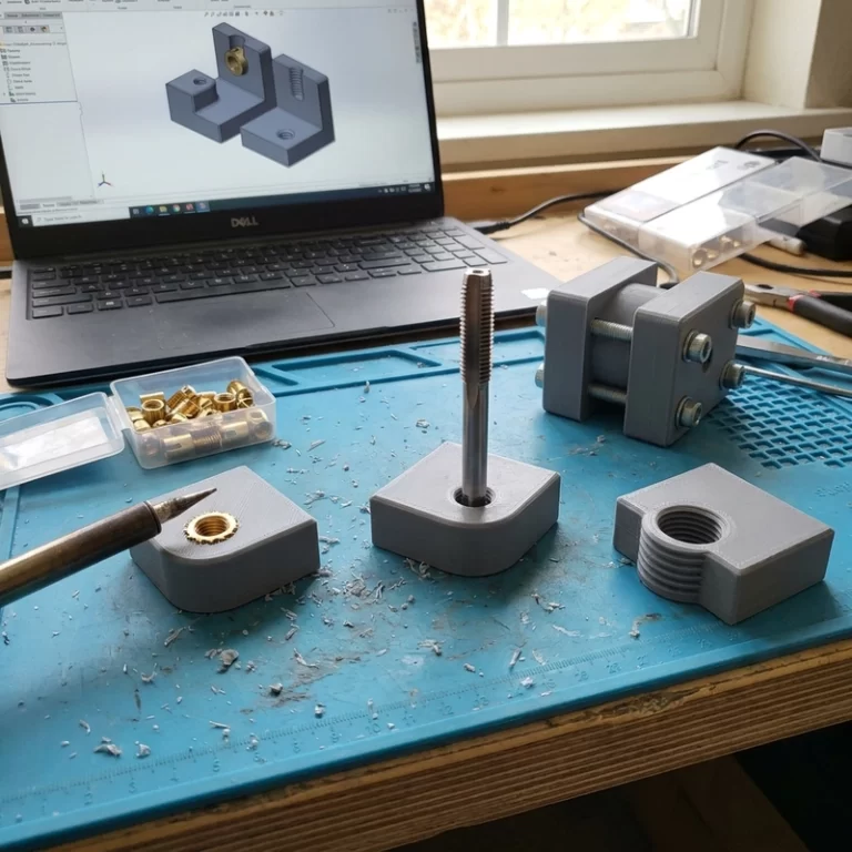 3D printed threads and inserts in a prototype assembly