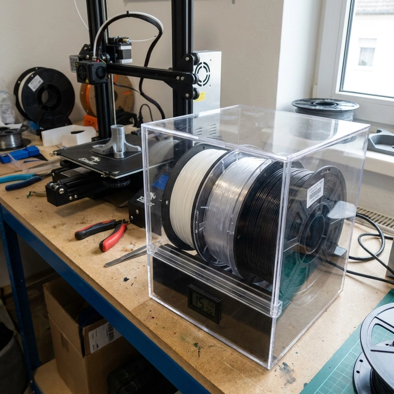 Engineering plastic filament drying setup for nylon PC TPU and filled materials
