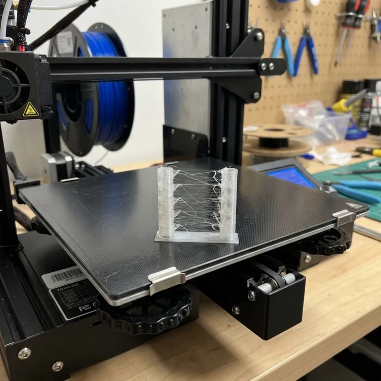 FDM stringing test towers showing retraction and temperature tuning