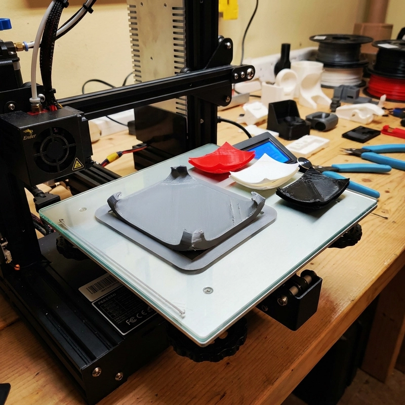 FDM warping causes showing lifted corners from bed temperature and cooling stress