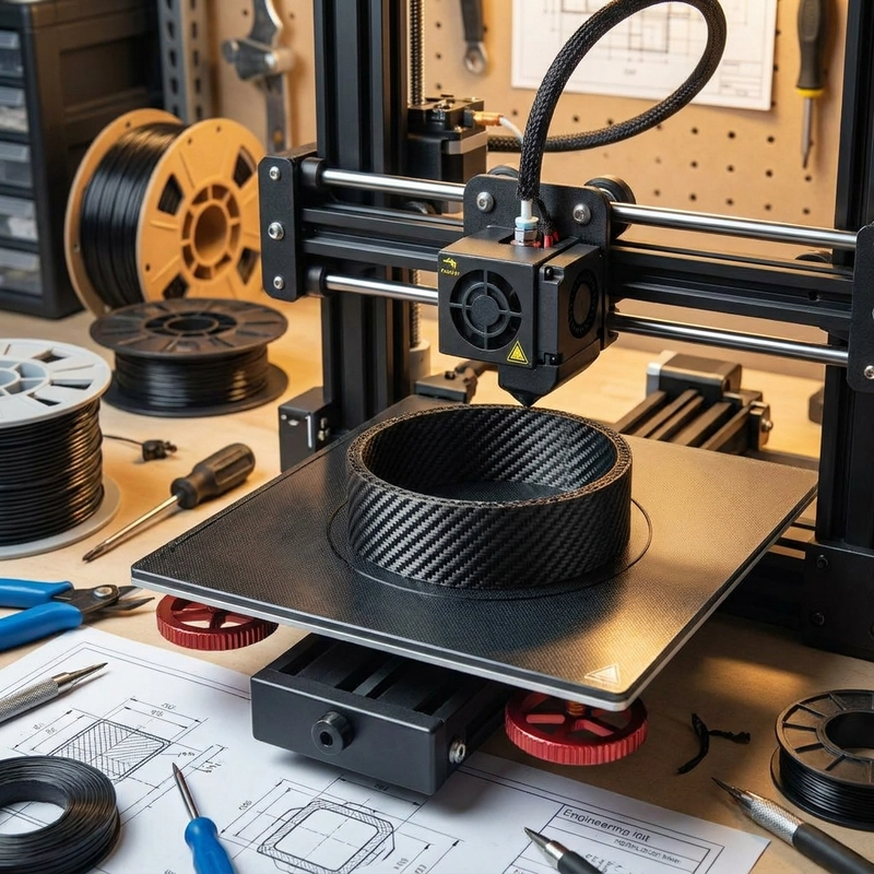 fiber-reinforced 3D printing carbon fiber nylon part with nozzle wear and fiber path planning