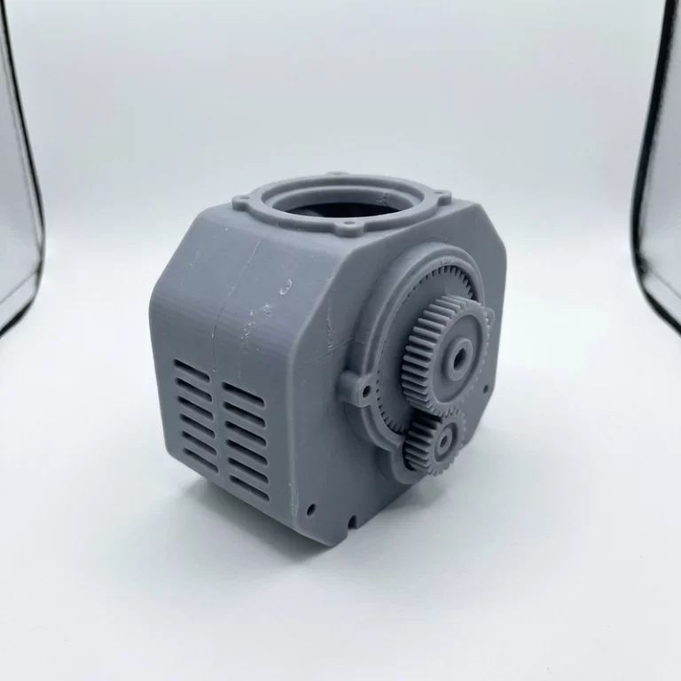 Grey SLA resin industrial prototype with matte surface for design review