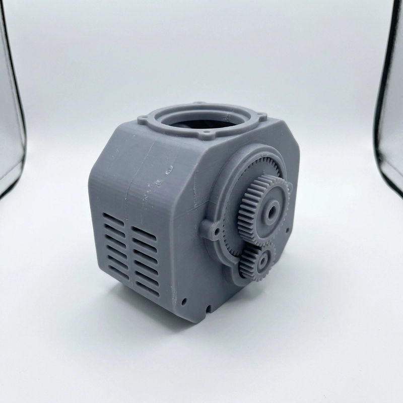 Grey SLA resin industrial prototype with matte surface for design review