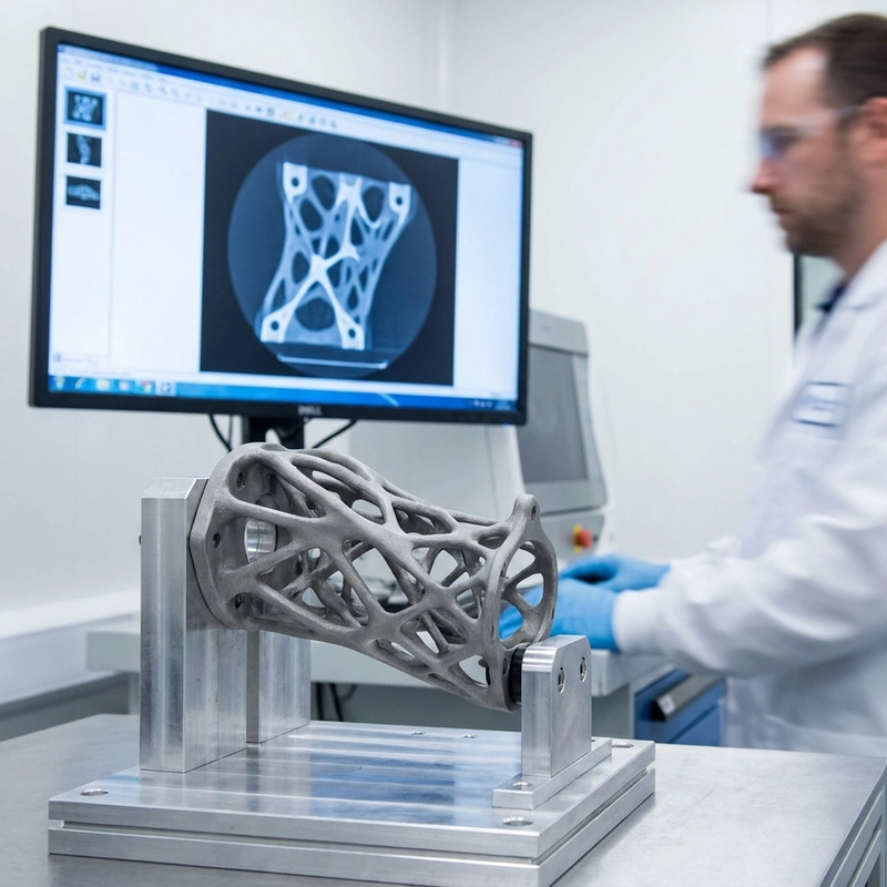 metal 3D printing aerospace titanium lattice bracket for weight reduction and process qualification
