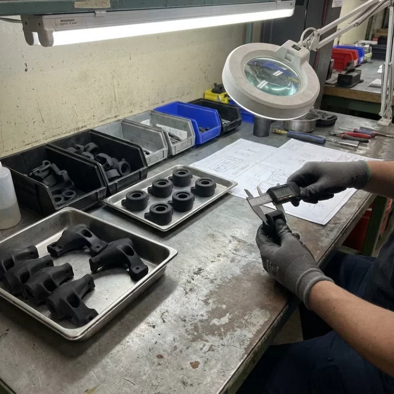 MJF 3D printing quality control for PA12 batch parts with inspection and finishing