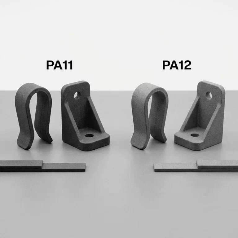 PA11 vs PA12 nylon 3D printing material comparison for SLS and MJF parts