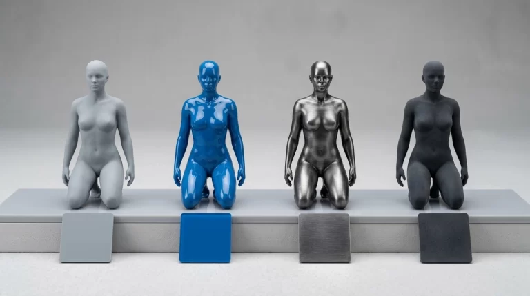 resin figurine surface finish options including matte glossy metallic and soft-touch