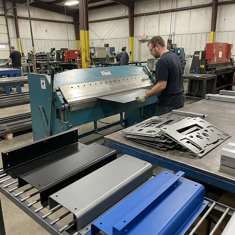 Sheet metal prototyping with laser cutting bending and powder coated enclosure parts