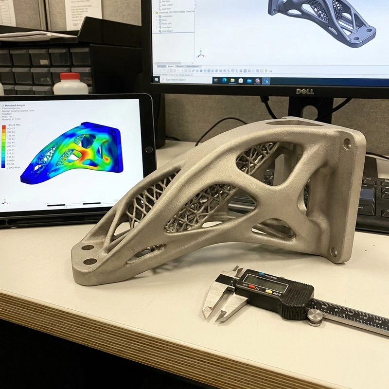 topology optimization for 3D printing lightweight bracket with stress paths
