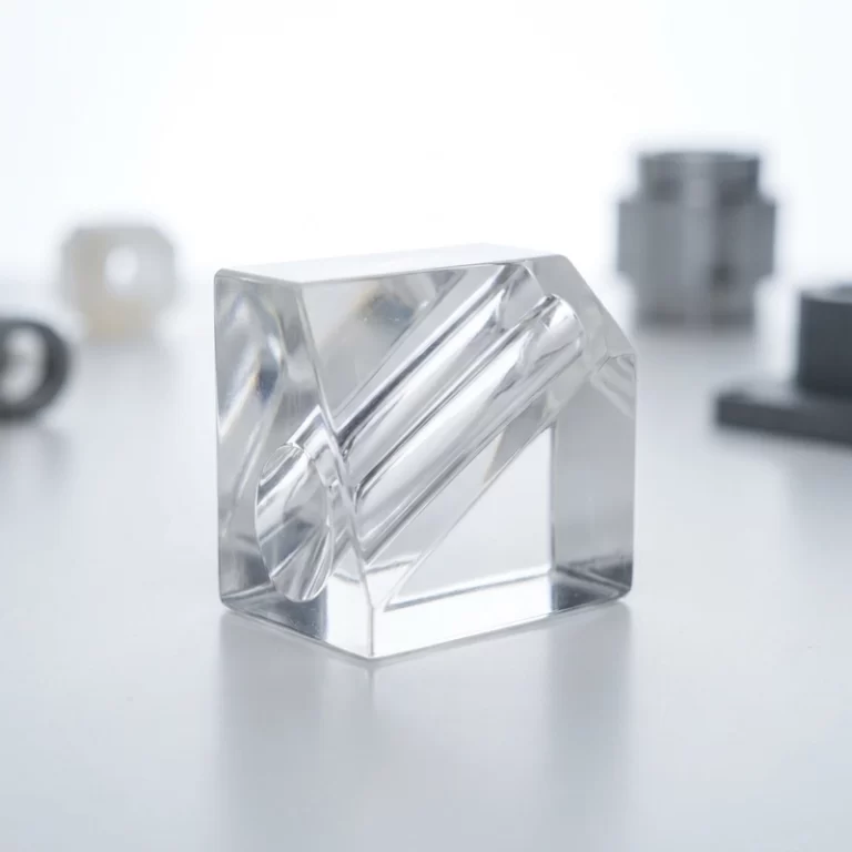 Transparent SLA resin 3D printed prototype after polishing and post-curing