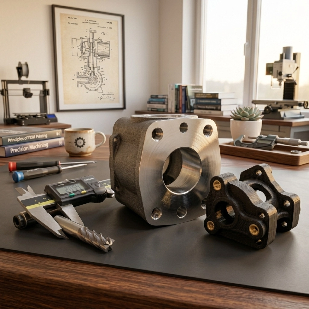 CNC and 3D Printing Hybrid Service machined printed parts - application scene