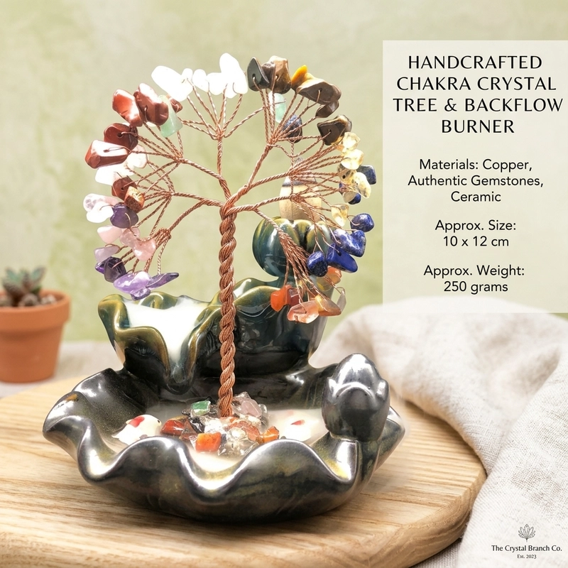 Crystal Tree Incense Burner - handmade crystal incense holder