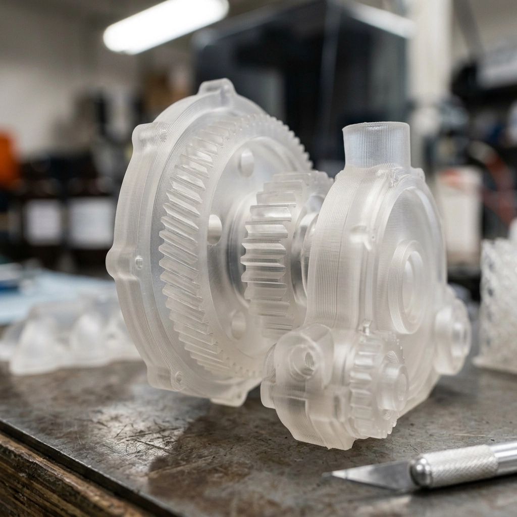 SLA Resin 3D Printing Service smooth resin prototype parts - detail closeup