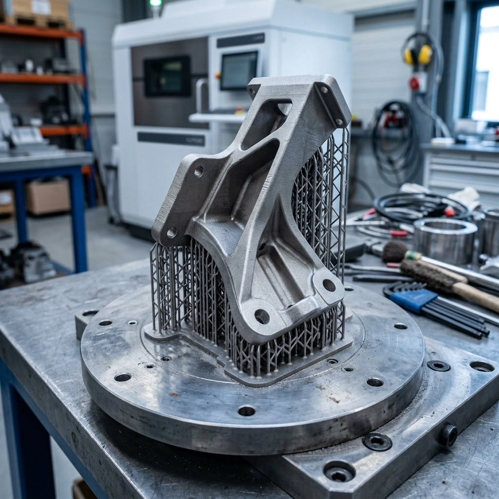 SLM Metal 3D Printing Service metal prototype bracket - process sample 3