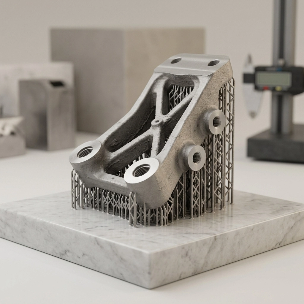 SLM Metal 3D Printing Service metal prototype bracket - side view