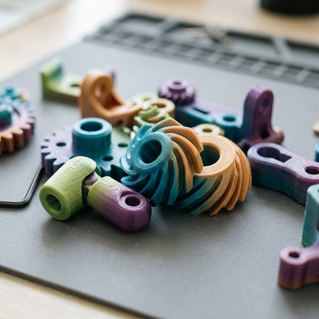 WJP Full Color 3D Printing Service color model samples - detail closeup