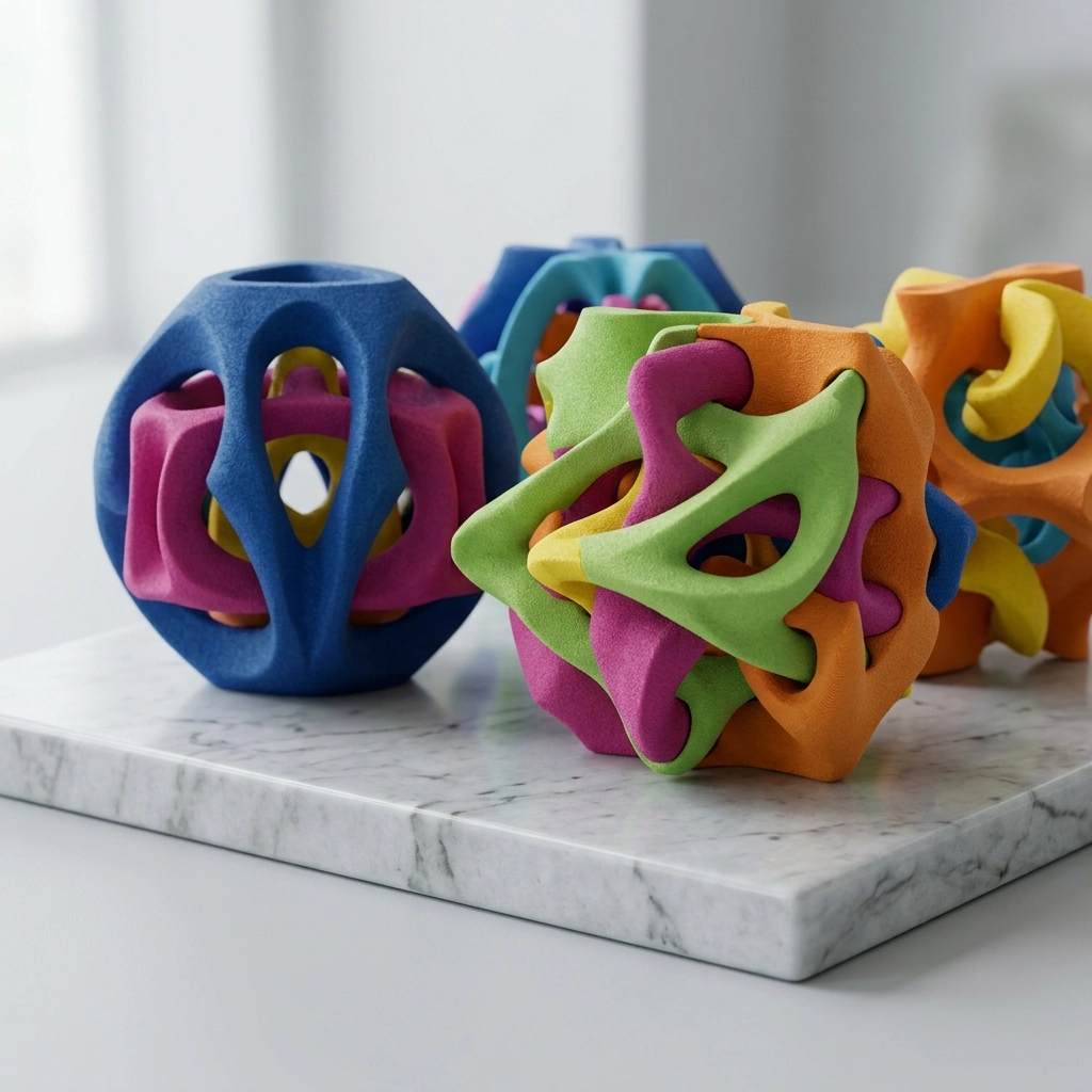 WJP Full Color 3D Printing Service color model samples - side view